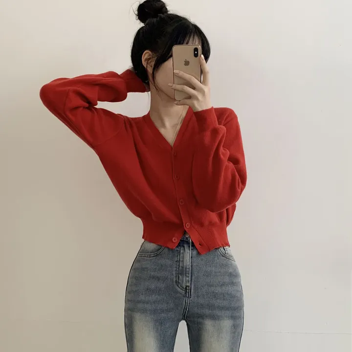 [팔뚝살커버!] 허리잘록~ 포근 브이넥 데일리 브이넥 아방핏 니트가디건 상세 이미지 14