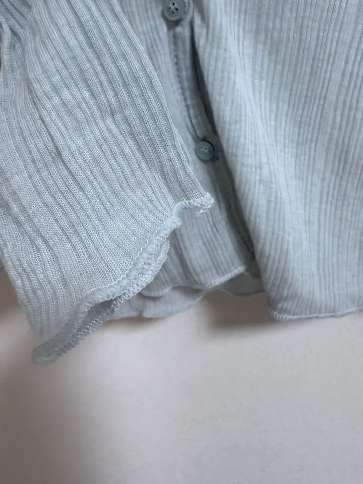 *여리물먹핏* 베리 소매프릴 시스루 골지 가디건 6color/ 크롭가디건 여리가디건 봄가디건 여름가디건 살안타템 골지가디건 시스루가디건 기본가디건 롱슬리브 상세 이미지 18