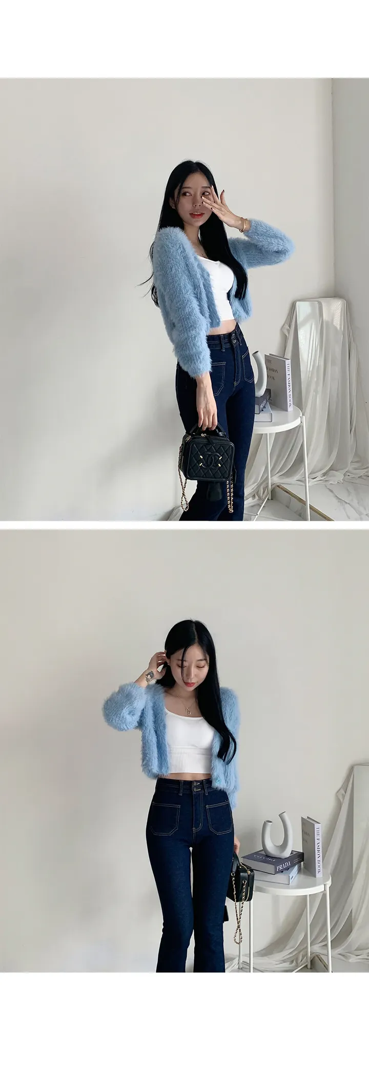 (촉감 굿~! 올해도 대박) 앙리 크롭 퍼가디건 상세 이미지 4