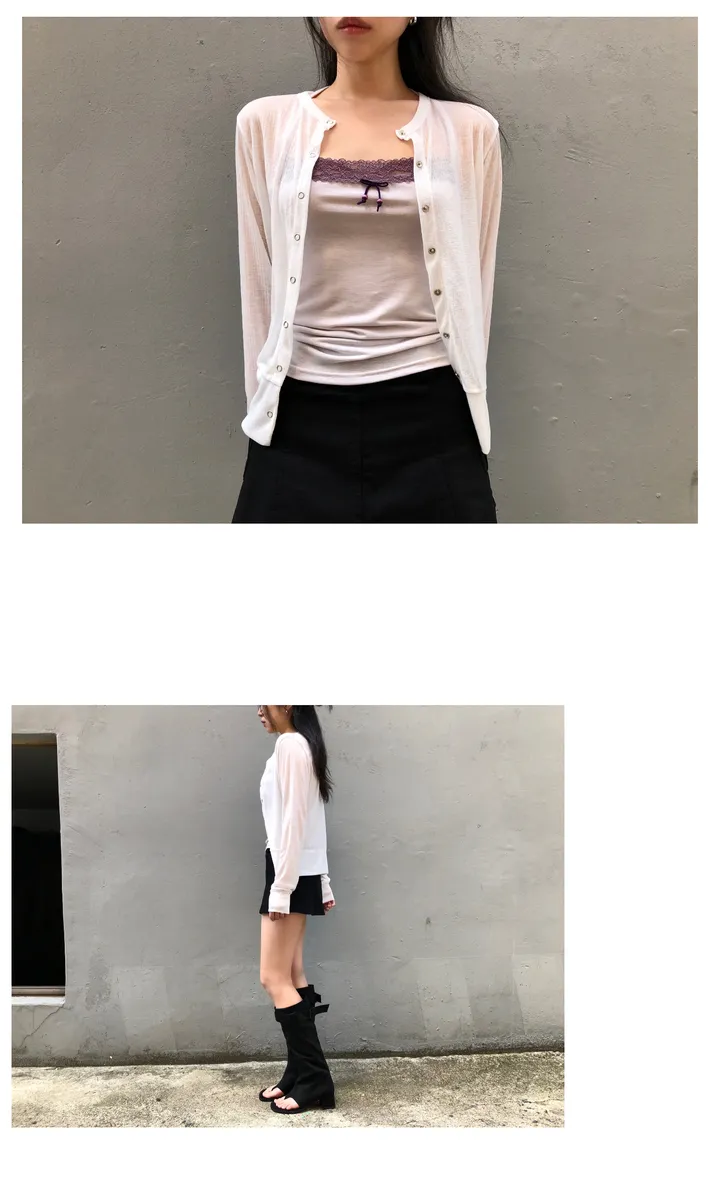 sheer ring cardigan (5color) / 시어 링 가디건 상세 이미지 15