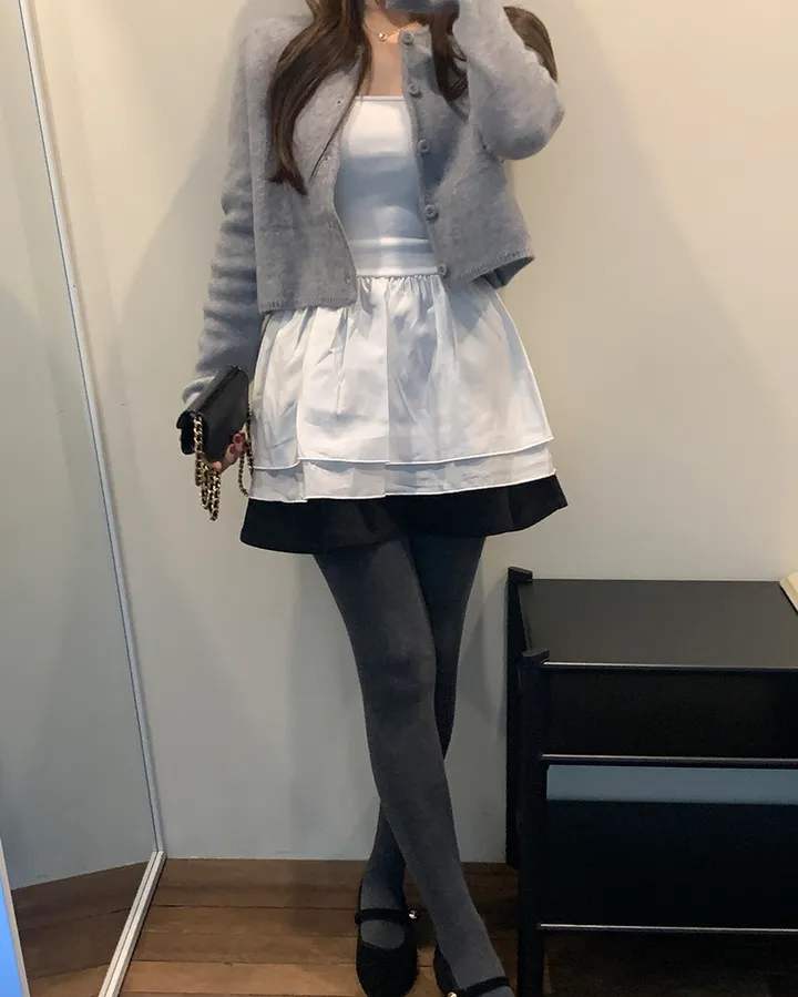 [주문폭주/사계절용] 플레어 레이어드 끈 나시 상세 이미지 3
