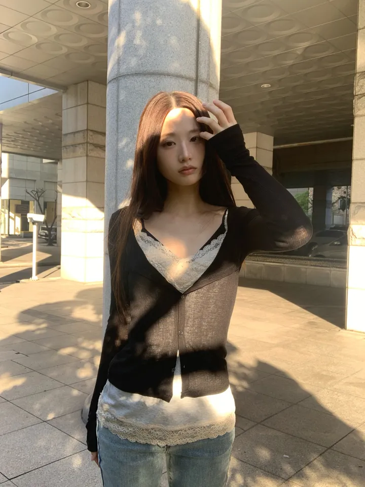 민소매 모델 착용 이미지-S1L24