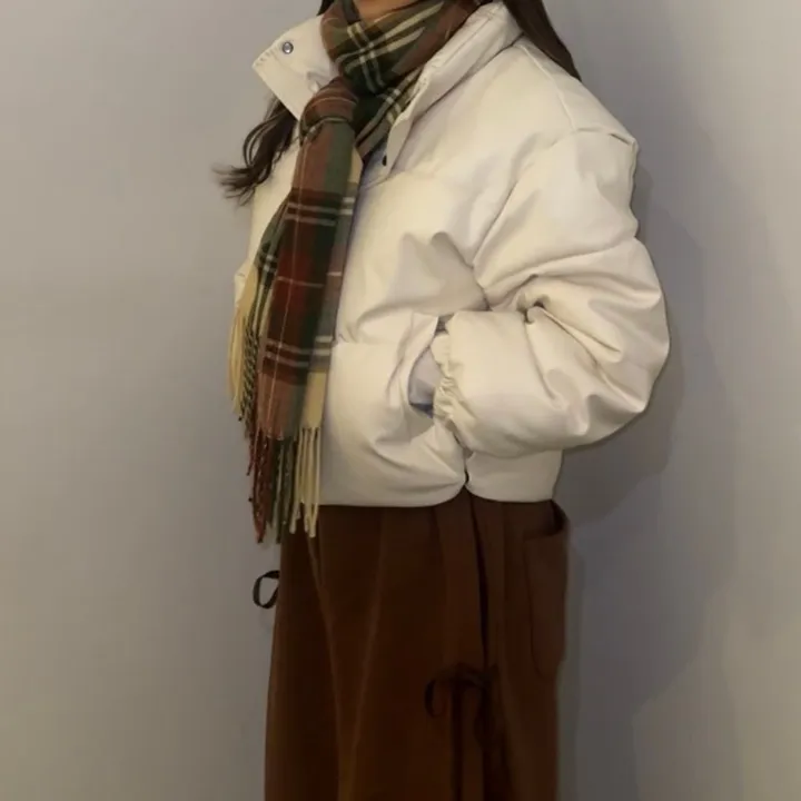 [힙걸완성/고퀄리티] 힙 레더 하이넥 숏패딩 상세 이미지 8