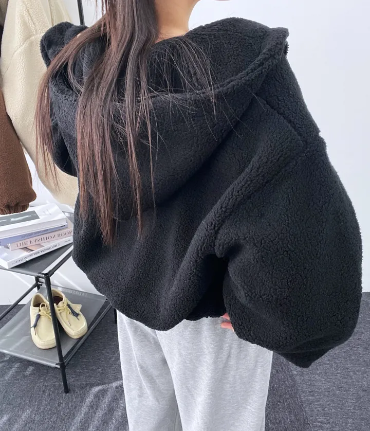 *아방핏후드집업* 뽀글이 후리스 플리스 후드집업 가을 겨울 아우터 집업 오버핏 상세 이미지 57