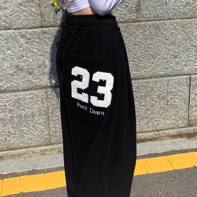 [모델소장♥]23자수 point! 밑단 스트링 2way 와이드 트레이닝 팬츠 (3color) 상세 이미지 24