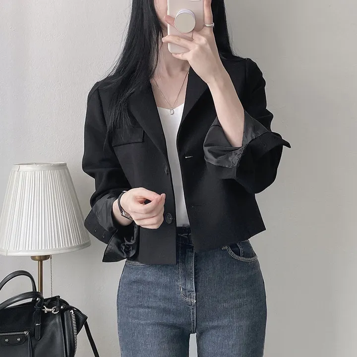 봄자켓*.* [패드없는, 퀄리티굿] 소매트임 크롭 자켓 상세 이미지 66