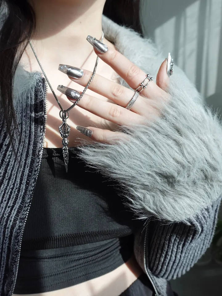 [s.steel] sculpture necklace | 조각 빈티지 목걸이 써지컬 상세 이미지 22