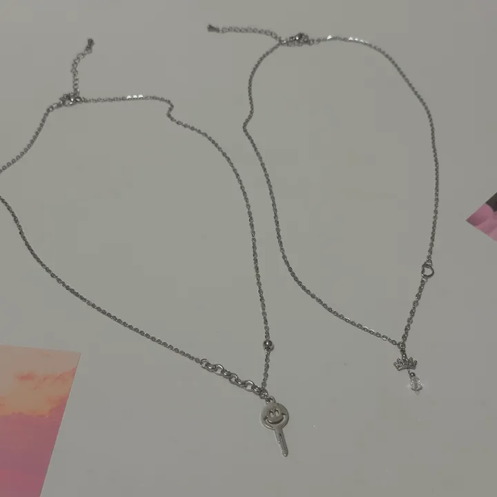 [made] 왕관 크리스탈 물방울 드롭 하트 써지컬 목걸이 데이트룩 하객룩 상세 이미지 1