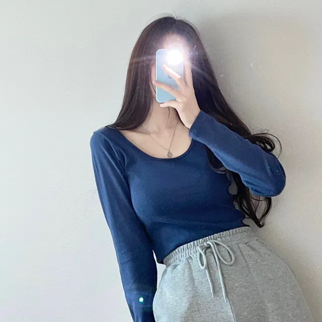 (4color/소장필수)기본 스퀘어넥 긴팔 -t 상세 이미지 5