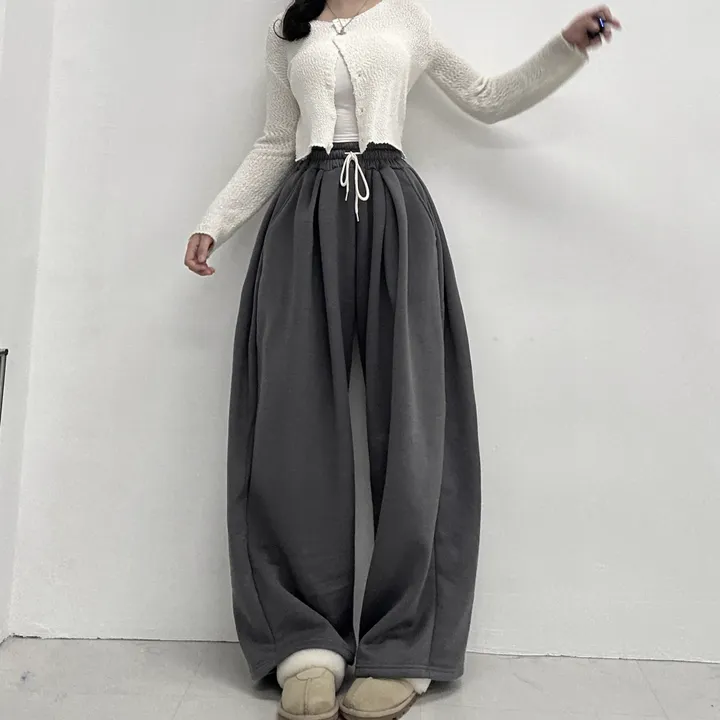 [재구매율증명/3만장돌파🌸/여름강추템] 더블 허얇골넓핏 와이드 하이웨스트 핀턱 사이드핀턱 오버핏 트레이닝 밴딩 팬츠 상세 이미지 24