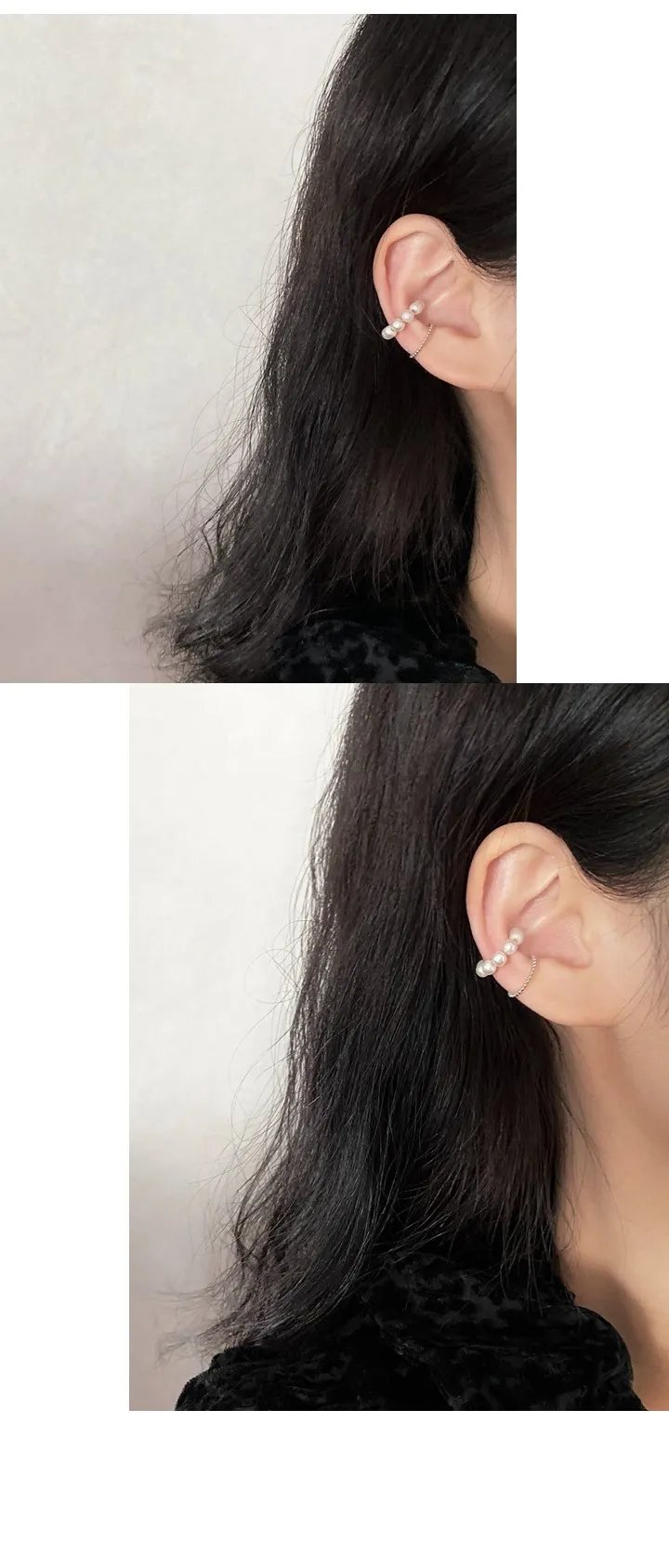 [1+1세트] pearl+dot earcuff set /이어커프 진주 레이어드 심플 귀찌 피어싱찌 서브 귀걸이 상세 이미지 8