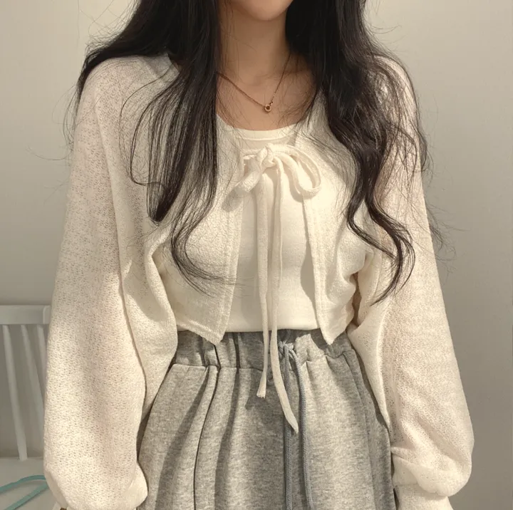 부클 볼레로 크롭 가디건 3color 상세 이미지 2