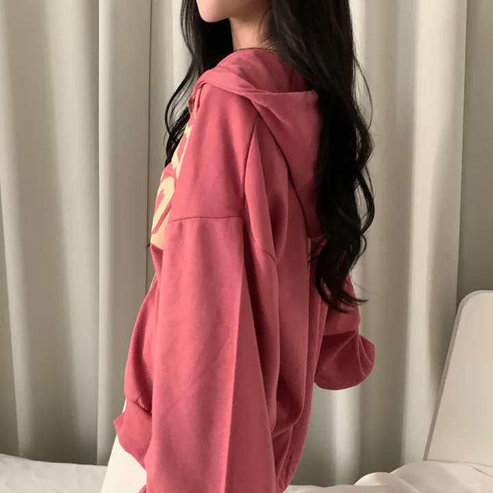 [기모추가!/만족도100%] 크루아상 발포 오버핏 레터링 후드집업,점퍼 - 4color 상세 이미지 30