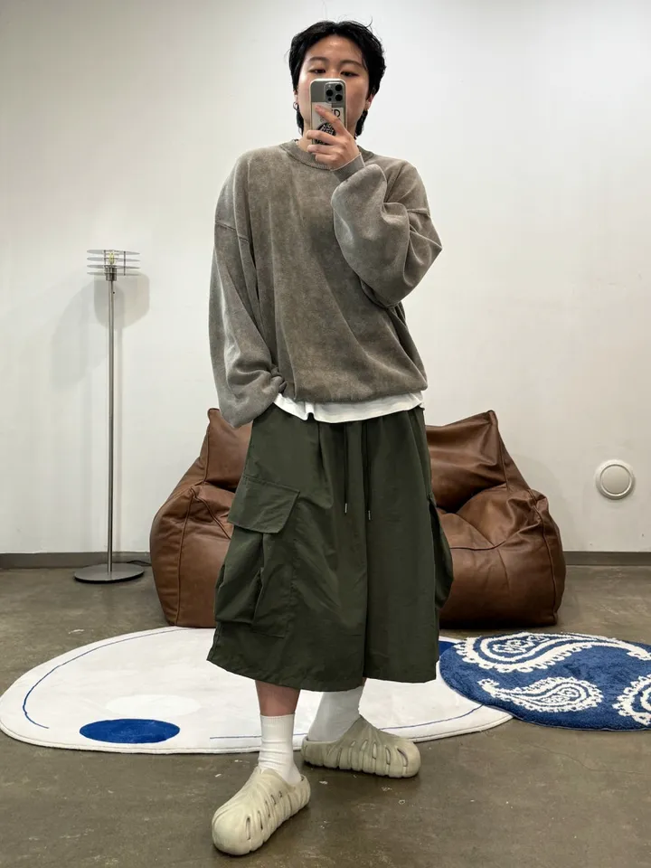 (누적 1000장)(4COLOR) 빅포켓 나일론 8부 카고팬츠 (카고반바지, 여름반바지, 8부팬츠, 와이드반바지, 카고하프팬츠, 나일론팬츠) 상세 이미지 12