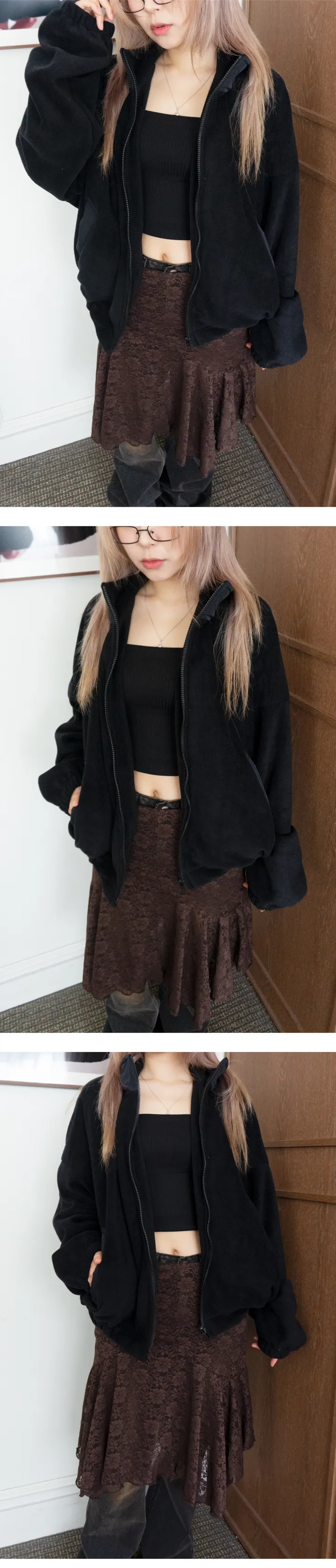 fleece blouson zip-up 상세 이미지 4