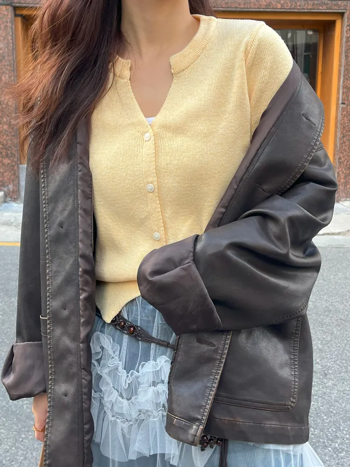 캐시 크롭 트임 가디건 [비비드/뉴트럴/캐시미어/봄] 상세 이미지 25