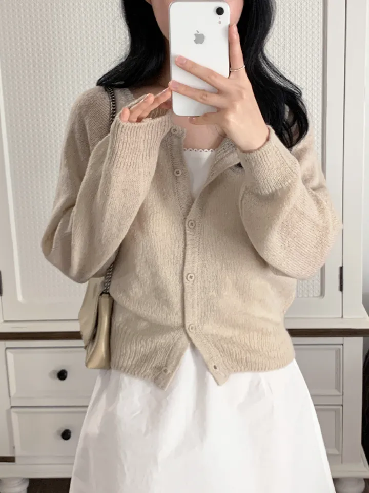[보송/여리핏☁️] 바스 모헤어 가디건 (5color) 봄가디건/여름옷/데일리룩/데이트룩/벚꽃/나들이룩/핑크/니트/피크닉룩 상세 이미지 36