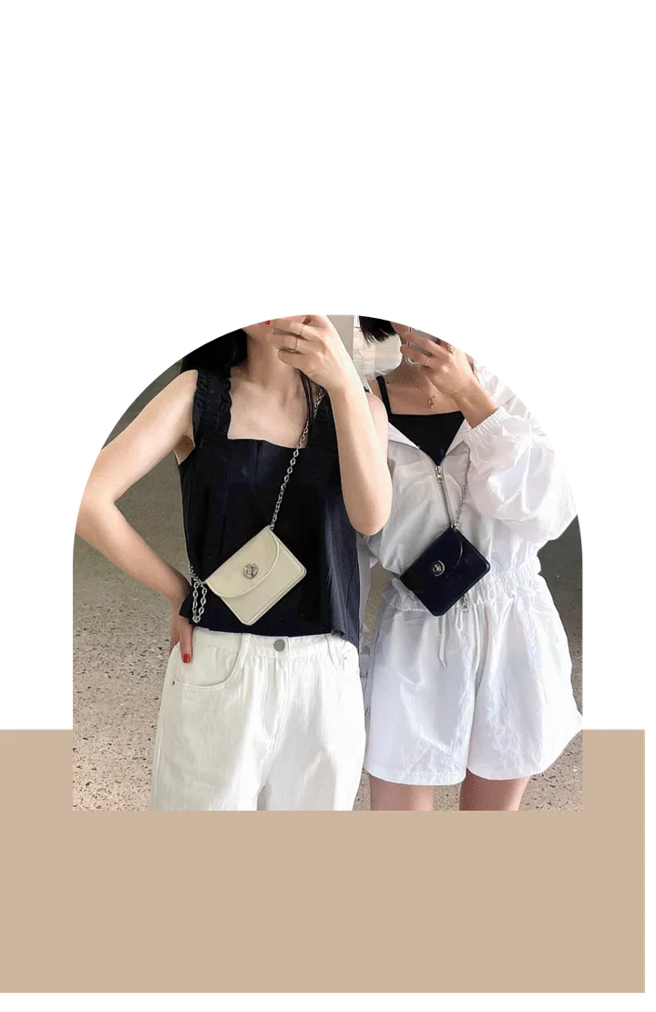 [오늘출발]데일리 체인 미니크로스백 체인 스트랩 미니카드지갑 크로스백 3color 상세 이미지 1