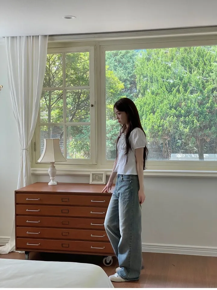 (롱&숏/S,M,L)컴포터블 뒷밴딩 빈티지 워싱 와이드 데님 롱팬츠 2color 상세 이미지 35