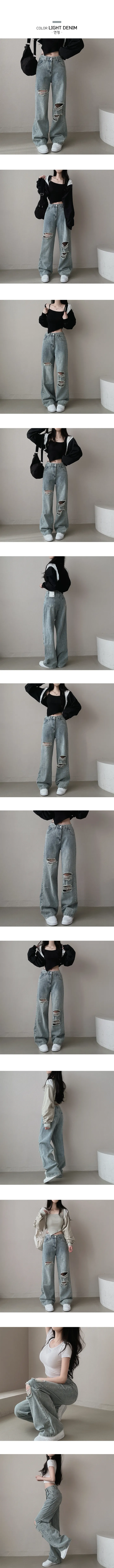[핏보장/빈티지!] 데미지 찢청 데님 와이드 팬츠 3size 상세 이미지 4