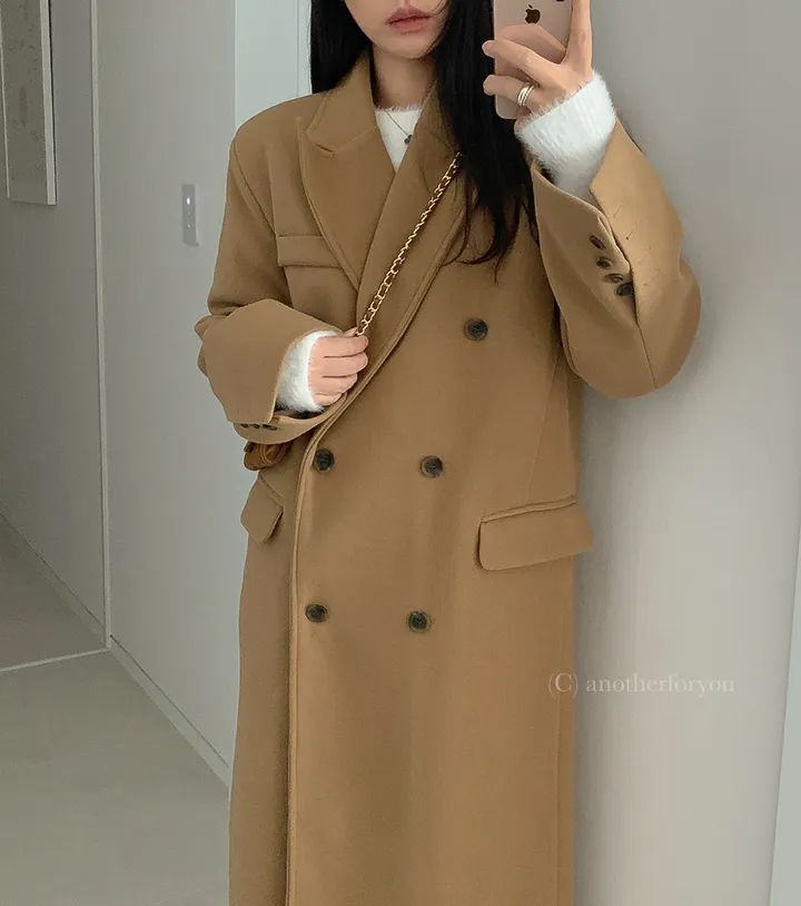 클래식 울 테일러드 더블 롱 코트 2col : 어나더포유 상세 이미지 11