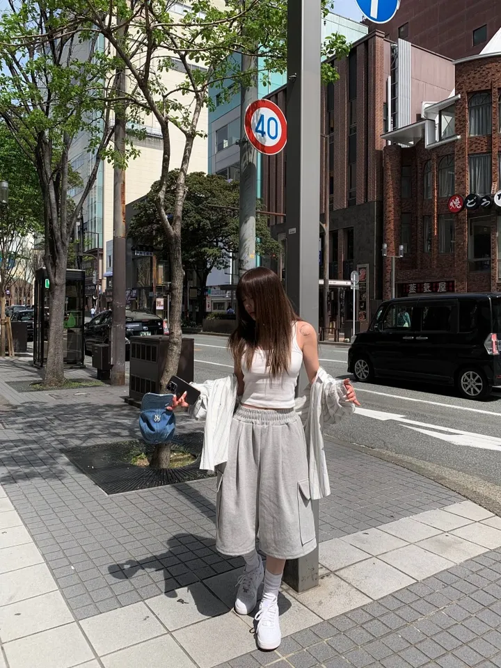 🚀2size/부분당일발송🚀 루어 카고 버뮤다 PT / 코튼 면 밴딩 트레이닝 와이드 버뮤다 팬츠 여름 반바지 바지 버뮤다팬츠 버뮤다바지 5부바지 6부바지 카고반바지 카고버뮤다 상세 이미지 6