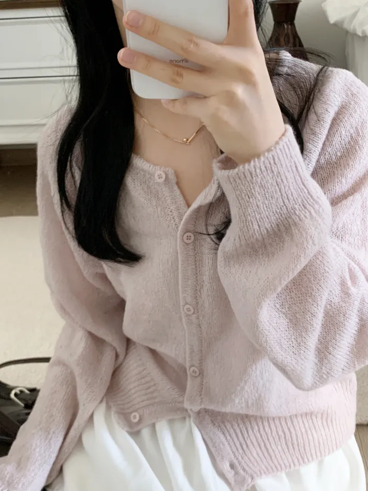 [보송/여리핏☁️] 바스 모헤어 가디건 (5color) 봄가디건/여름옷/데일리룩/데이트룩/벚꽃/나들이룩/핑크/니트/피크닉룩 상세 이미지 15
