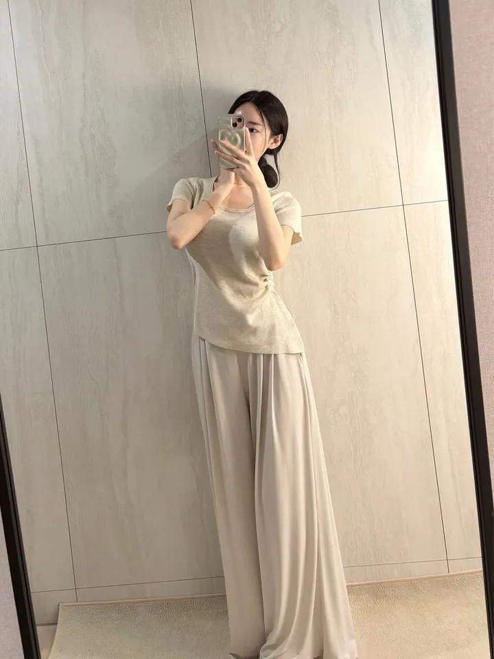 *허리쏙 촤르르 밴딩 핀턱 와이드 팬츠 *핀턱팬츠, 와이드팬츠, 여름바지, 촤르르팬츠 상세 이미지 12