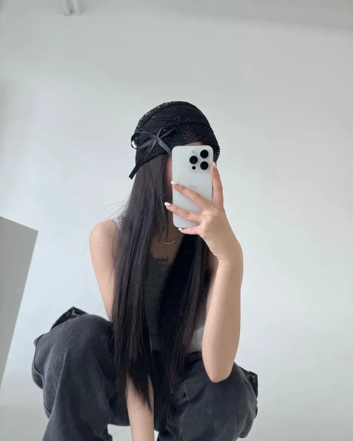 [당일✨강력추천✨] 리본 시스루 비니 2color 상세 이미지 10