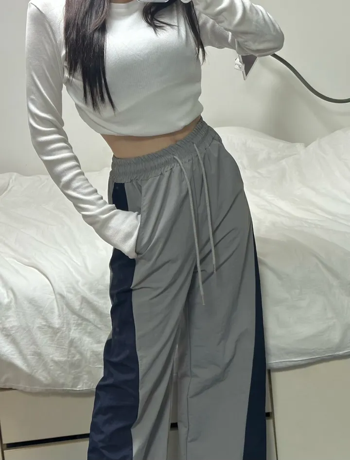 🌪Smoke 사선 팬츠 / 스우파 배색 얼룩말 바다 블랙 스트링 청 카고팬츠 와이드팬츠 힙 스트릿 유니크 빈티지 y2k 힙합 댄스 댄서 무대의상 공연의상 카고바지 포켓 데님팬츠 상세 이미지 46