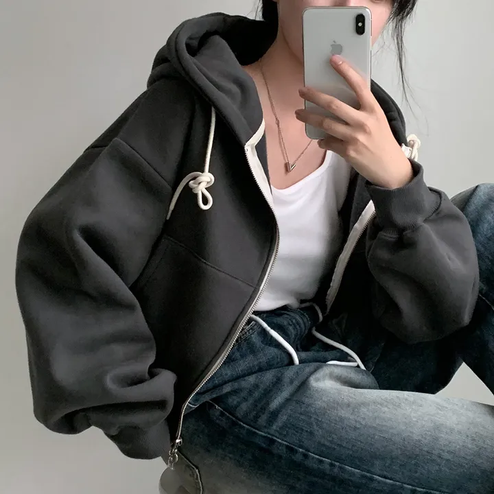 [완전인기✨/백염컬러 당일출고!] 자체제작 크치Made 꿈에 나온 핏, 투웨이 양기모 크롭 후드집업 ver 아우터 자켓 - zipup 상세 이미지 190
