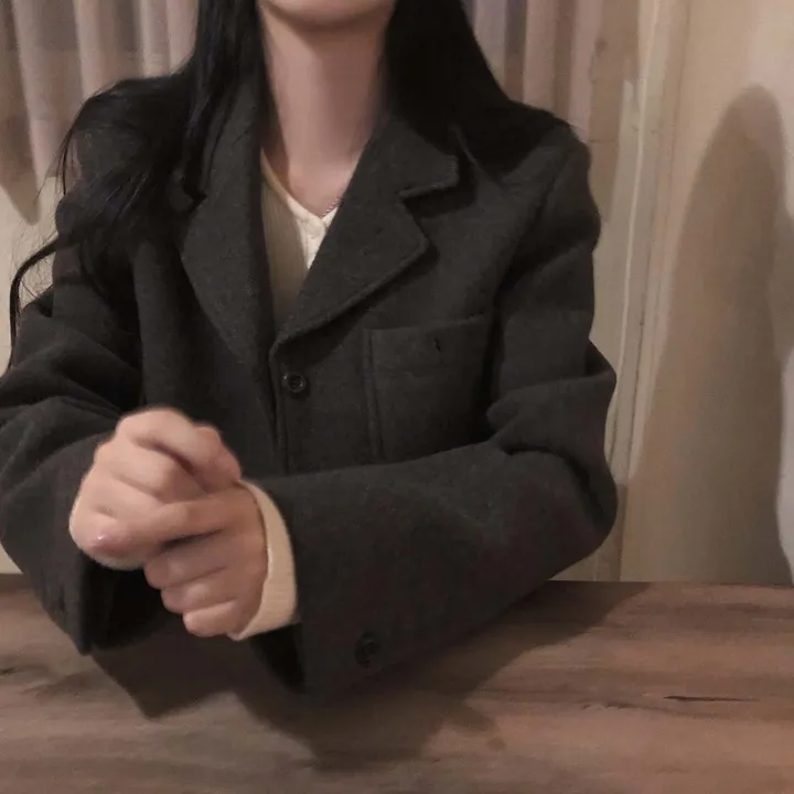 [4계절필수 디자인/연그레이 당일출고✨] 자체제작 #크치Made 젤리 버튼 트임 브이넥 골지 겨울 니트 긴팔티셔츠 - nt 상세 이미지 50