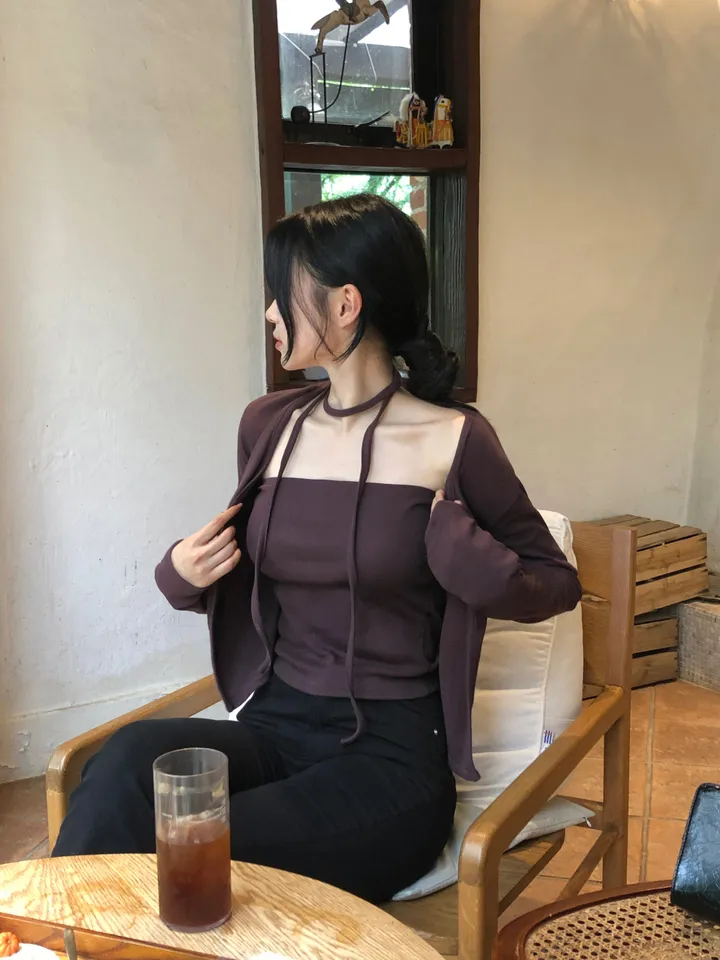 [MADE/3pcs/활용도최고] 비올라 브이넥 탑 가디건set (6color) 상세 이미지 36