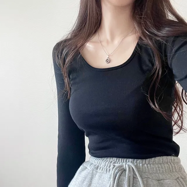 (4color/소장필수)기본 스퀘어넥 긴팔 -t 상세 이미지 54