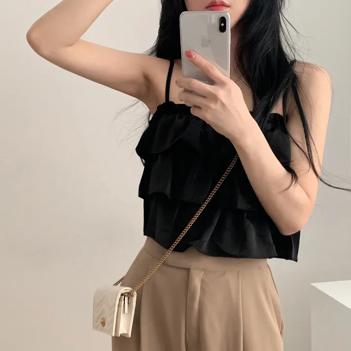 [베스트재진행] 메리미 프릴 캉캉 뷔스티에 크롭 끈나시;2col 상세 이미지 57
