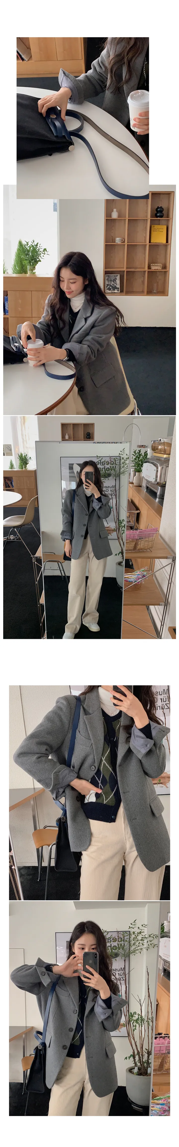 🚀당일발송🚀[램스울70/landmade]네쥬 울 아가일 니트 가디건 (2color) 상세 이미지 12