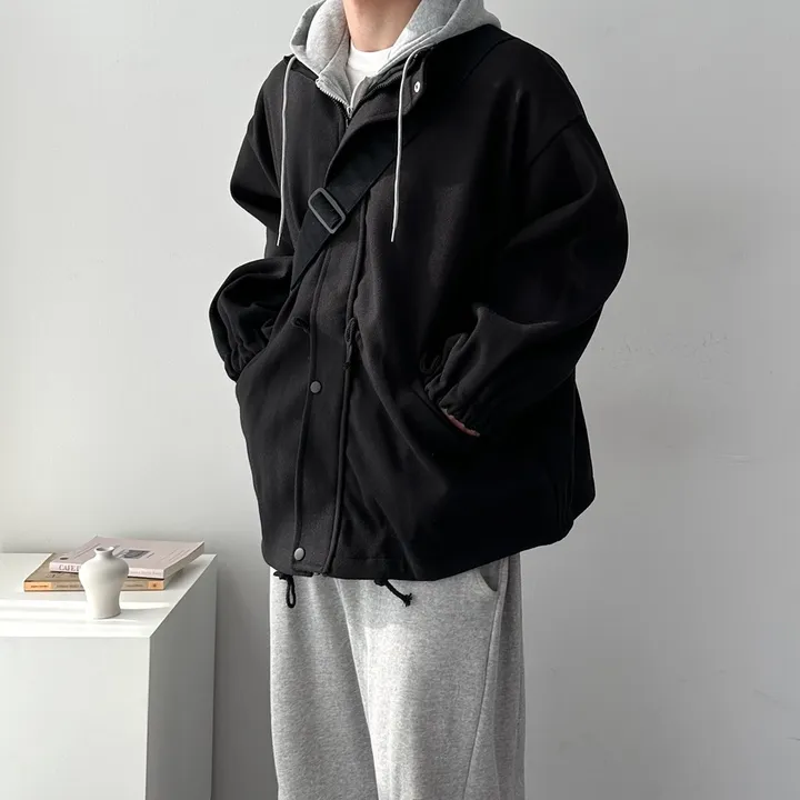 가을 겨울 오버핏 하프 코트 미니멀 빅사이즈 아우터 후드레이어드오버핏코트 상세 이미지 36
