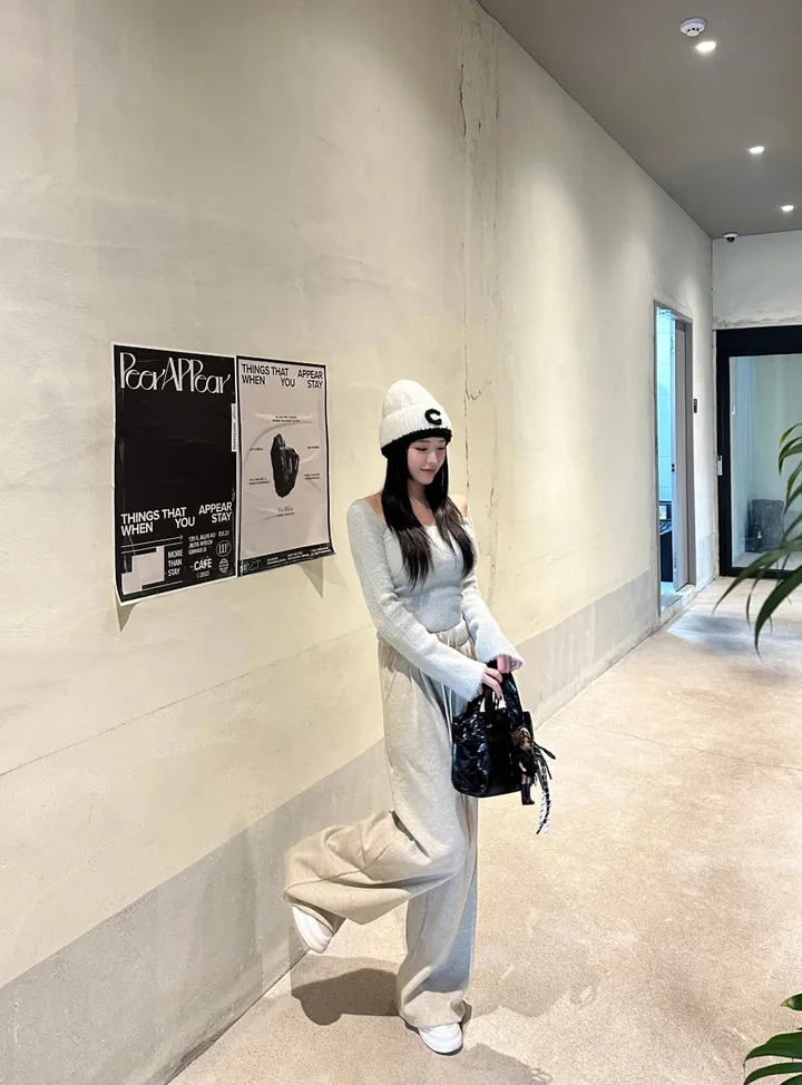 C 배색 부클 비니 모자 1color 상세 이미지 4