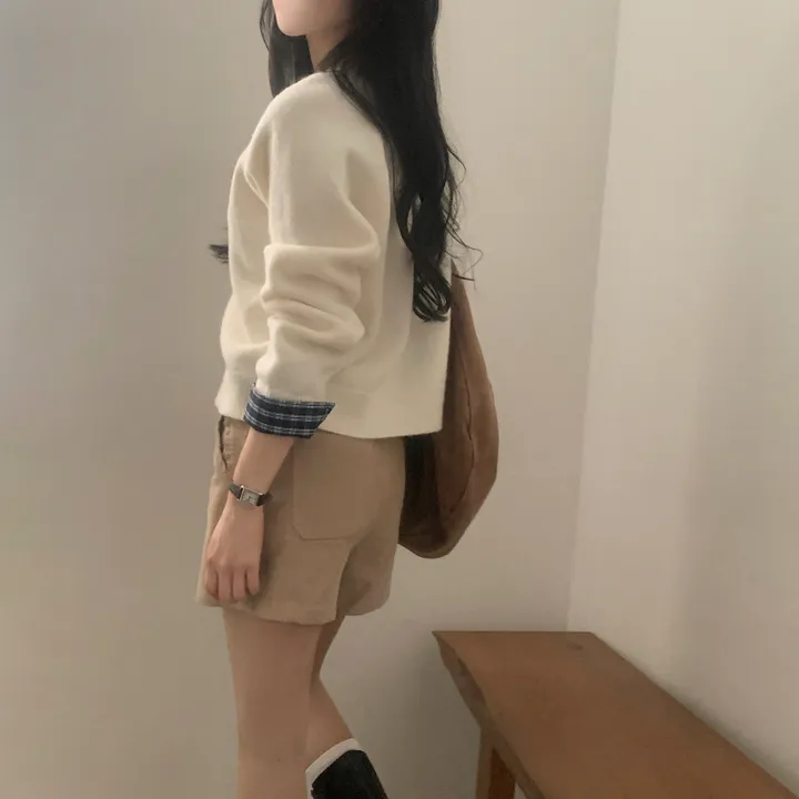 [저렴이X,원단달라요!/긱시크🤍] 버른 체크 레이어드 셔츠 배색 니트 가디건 - 5color 상세 이미지 28