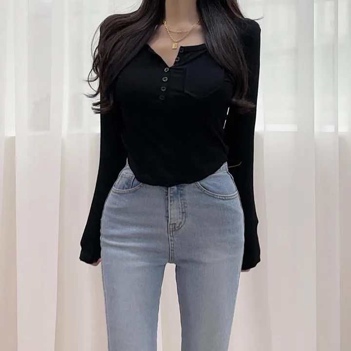 *홀리단독*만장돌파![몸매보정/핏깡패] 밑단라운드 슬림 골지 브이티 골지티 슬림티 상세 이미지 19