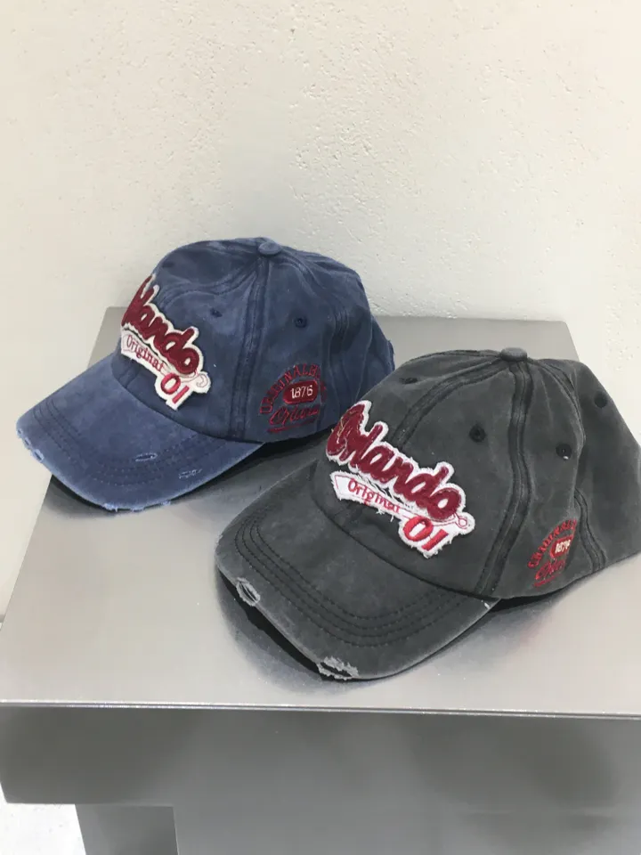 [감사할인🚀🩵new신상!✨] *닝닝st* 하입 올란도 자수 패치 빈티지 레터링 워싱 캡모자 3color - cap (소두효과,캡모자, y2k모자, 연예인핏, 소두핏) 상세 이미지 11