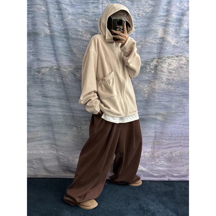 [UNISEX]히든 더 플리스 후리스 바라클라바 후드 포켓 스트링 포인트 집업(3color/3-5일 여유주문) 상세 이미지 30