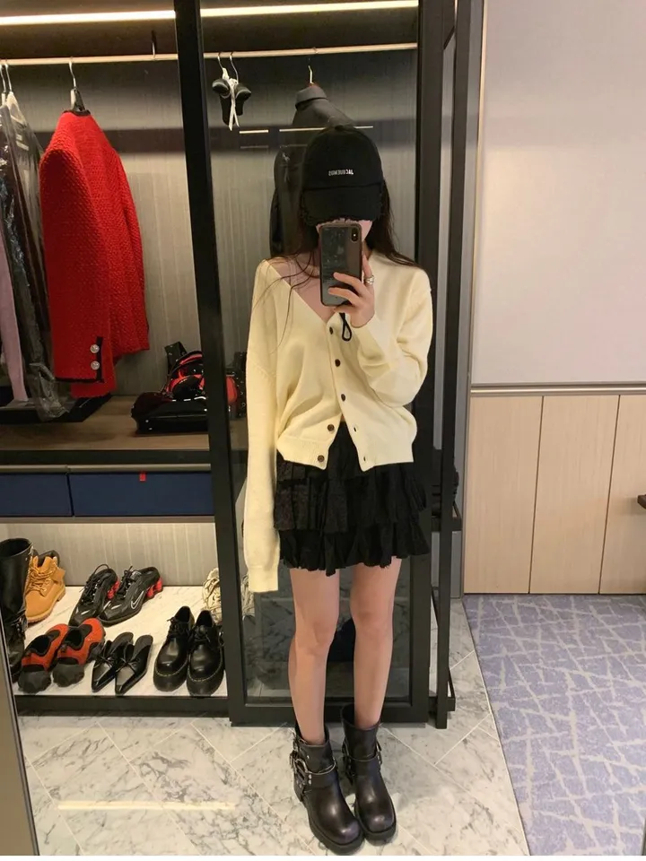 원가파괴❤️‍🔥최저가[고퀄리티/봄신상/실물보장]시엘울가디건 루즈핏 브이넥 긴팔 울가디건 봄 포근 루즈 기본 데일리 베이직 출근룩 기본템 봄가디건 상세 이미지 9
