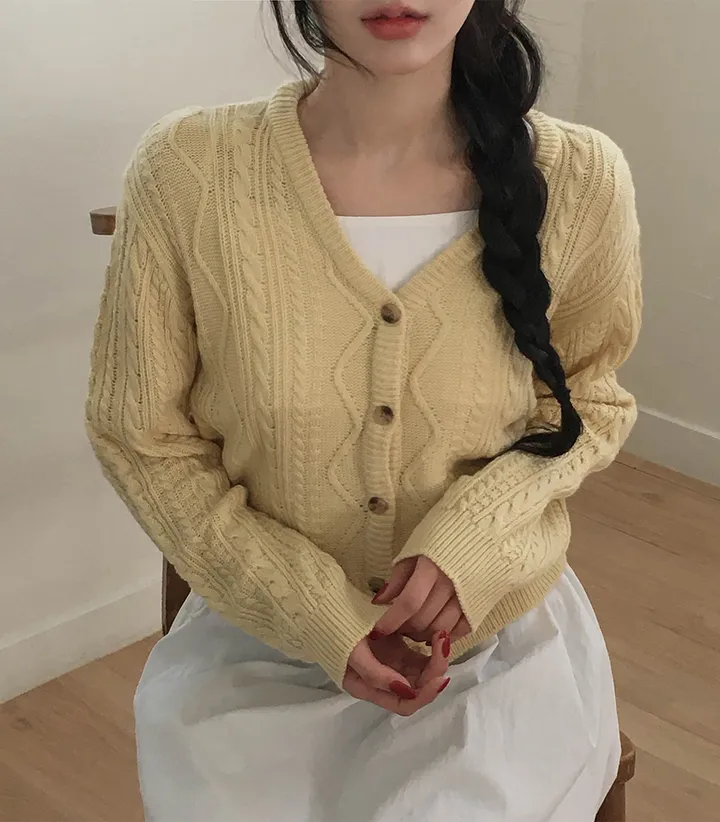 [핏추천!/국내제작] 더니드 꽈배기 케이블 루즈핏 긴팔 가디건 5colors 상세 이미지 11