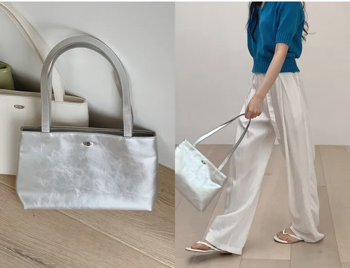[🤎데일리/가벼움] #LENTO. Bazil Everyday bag  - 5 color (SLOWMADE/자체제작/비건레더/플레인/실버백/글로시) 상세 이미지 12