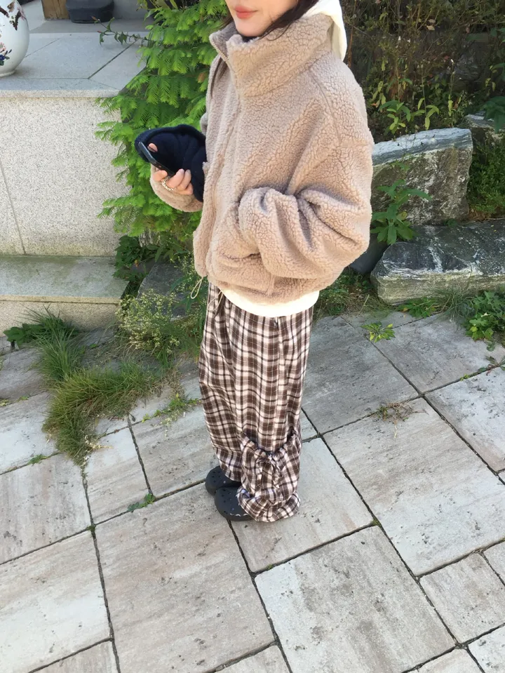 쿠크 하이넥 크롭 양털 점퍼 (4c) 상세 이미지 9