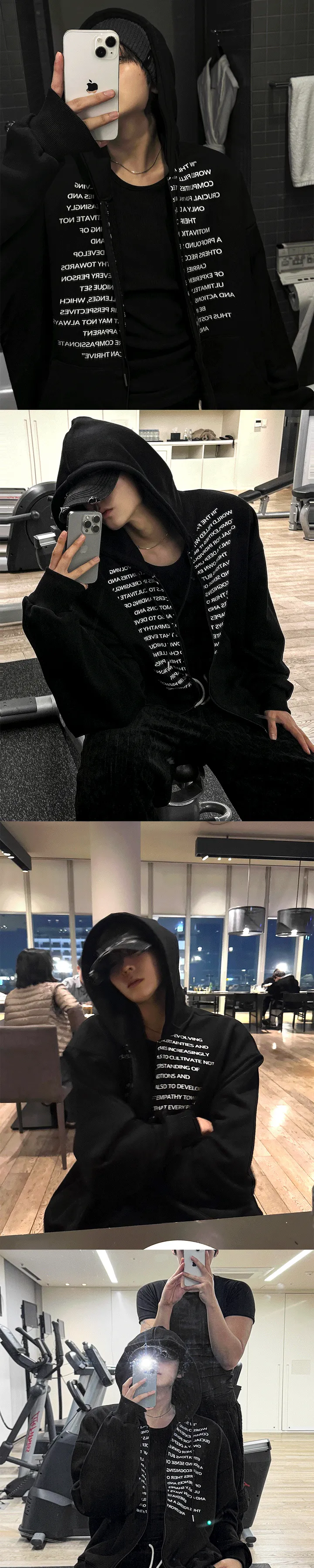 크롬비 레터링 헤비 후드집업 상세 이미지 4