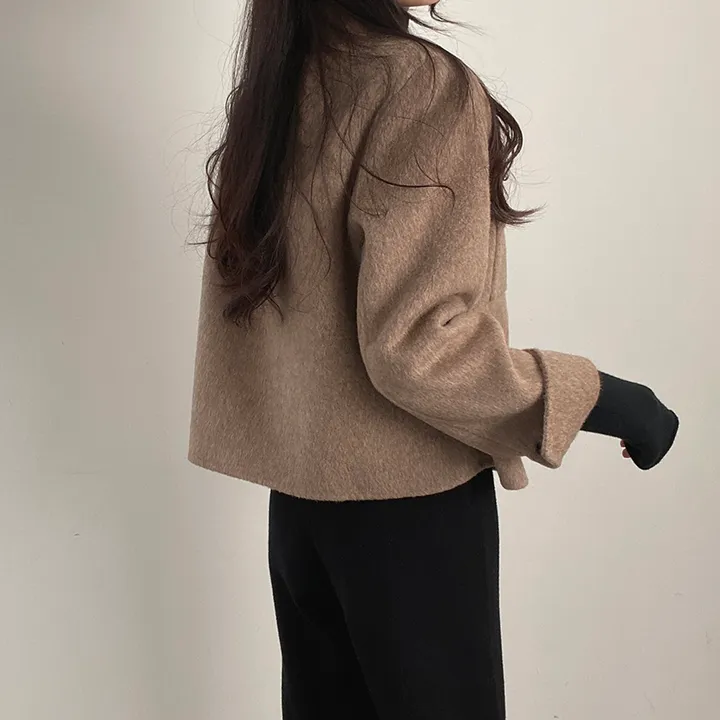 (오버핏,울100) 보들 데일리 핸드메이드 숏코트 상세 이미지 10