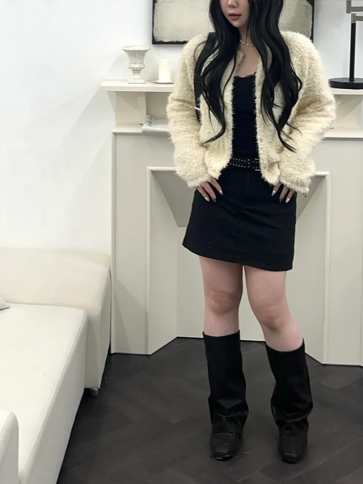 [최저가 할인중%🌼]스노우 퍼 가디건 3color 상세 이미지 13