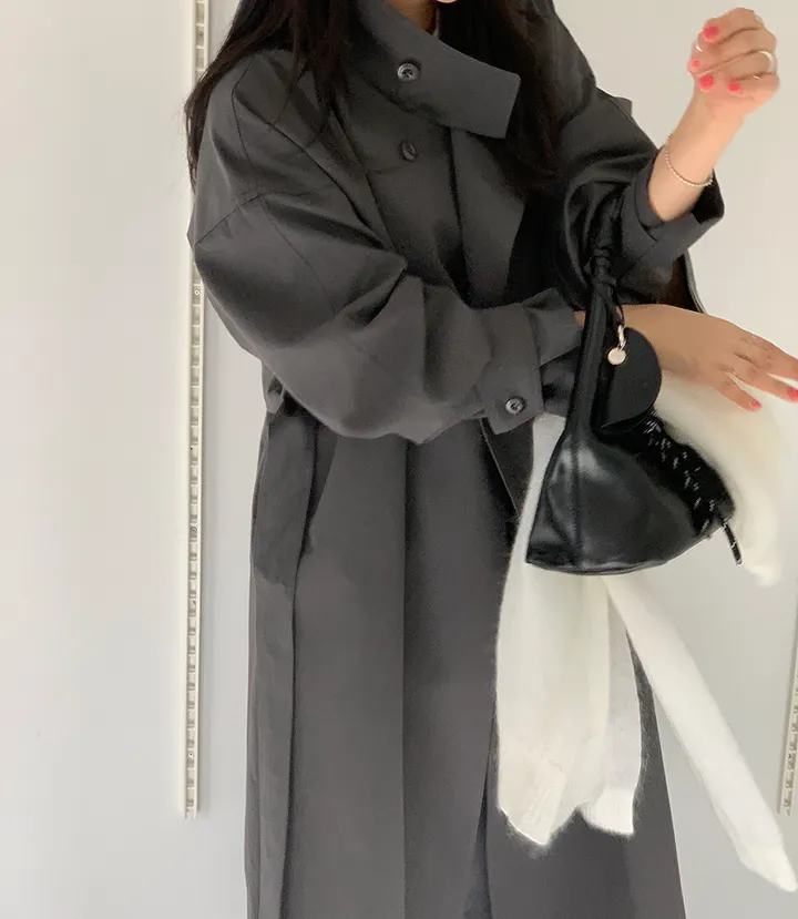 쇼룸 루프백 더블 트렌치 코트 상세 이미지 8